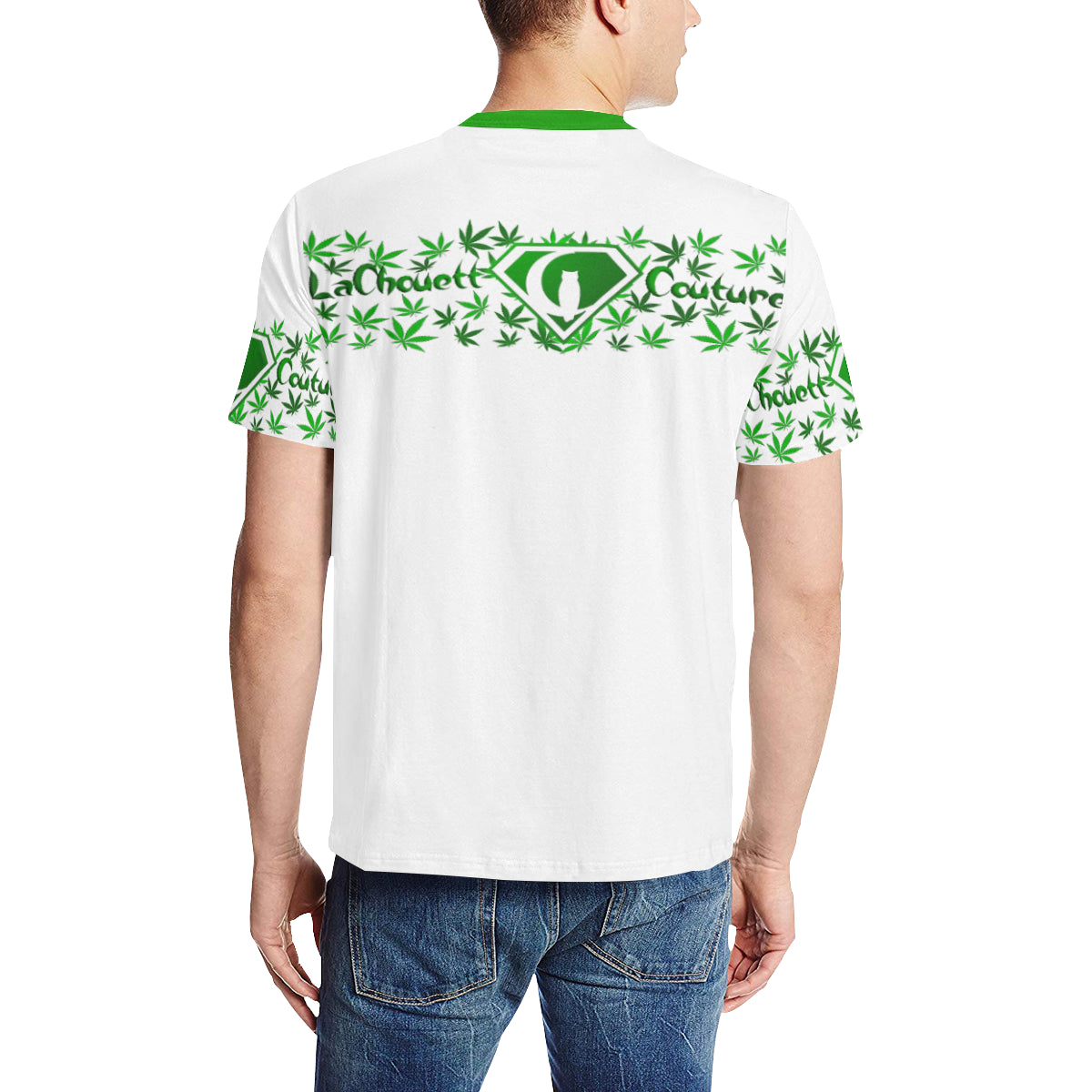 SUPER DANK WHT Men's All Over Print T-Shirt (Solid Color Neck) (Model T63)