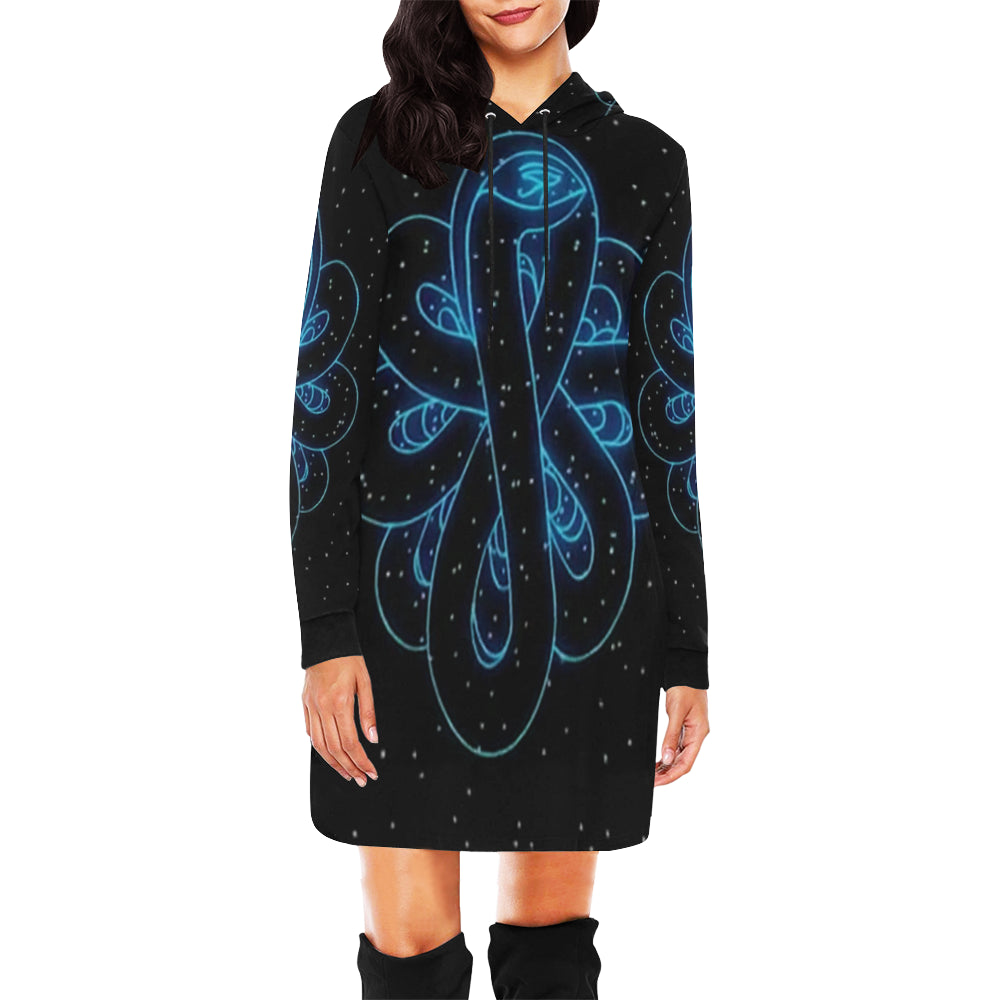 SNAKE OF CREATION WADJET All Over Print Hoodie Mini Dress (Model H27)