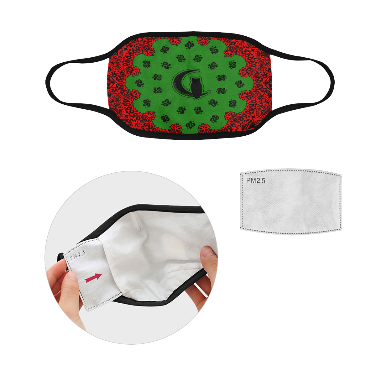 BANDANA RBG Mouth Mask in One Piece (2 Filters Included)