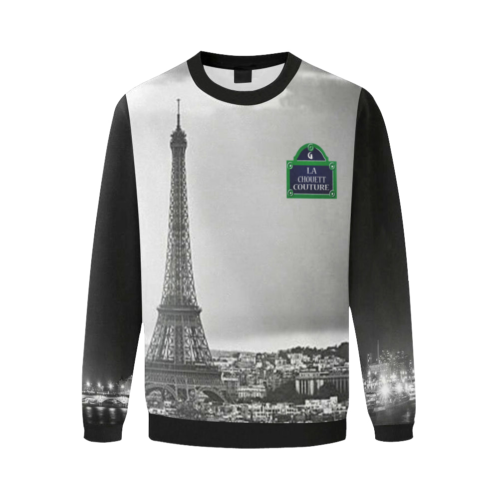 RUE DE PARIS Men's Oversized Fleece Crew Sweatshirt