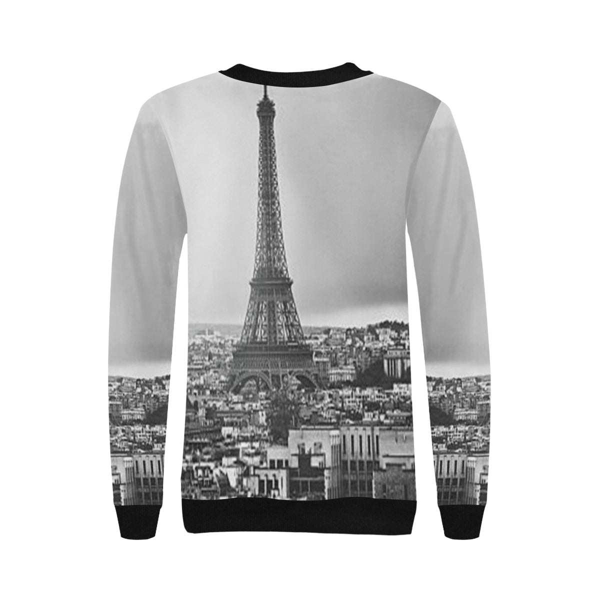 RUE DE PARIS Women's Rib Cuff Crew Neck Sweatshirt (Model H34)