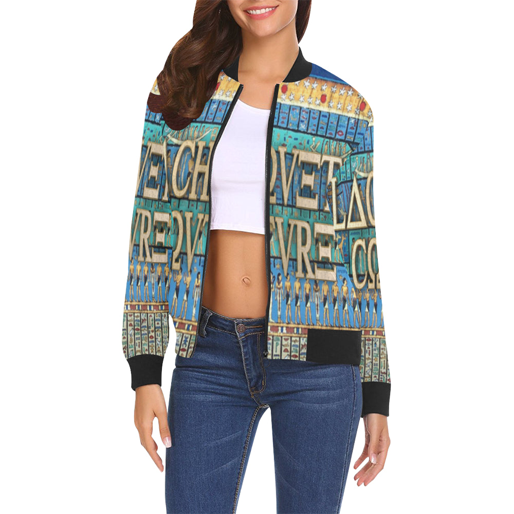 THE NUN All Over Print Bomber Jacket for Women (Model H19)
