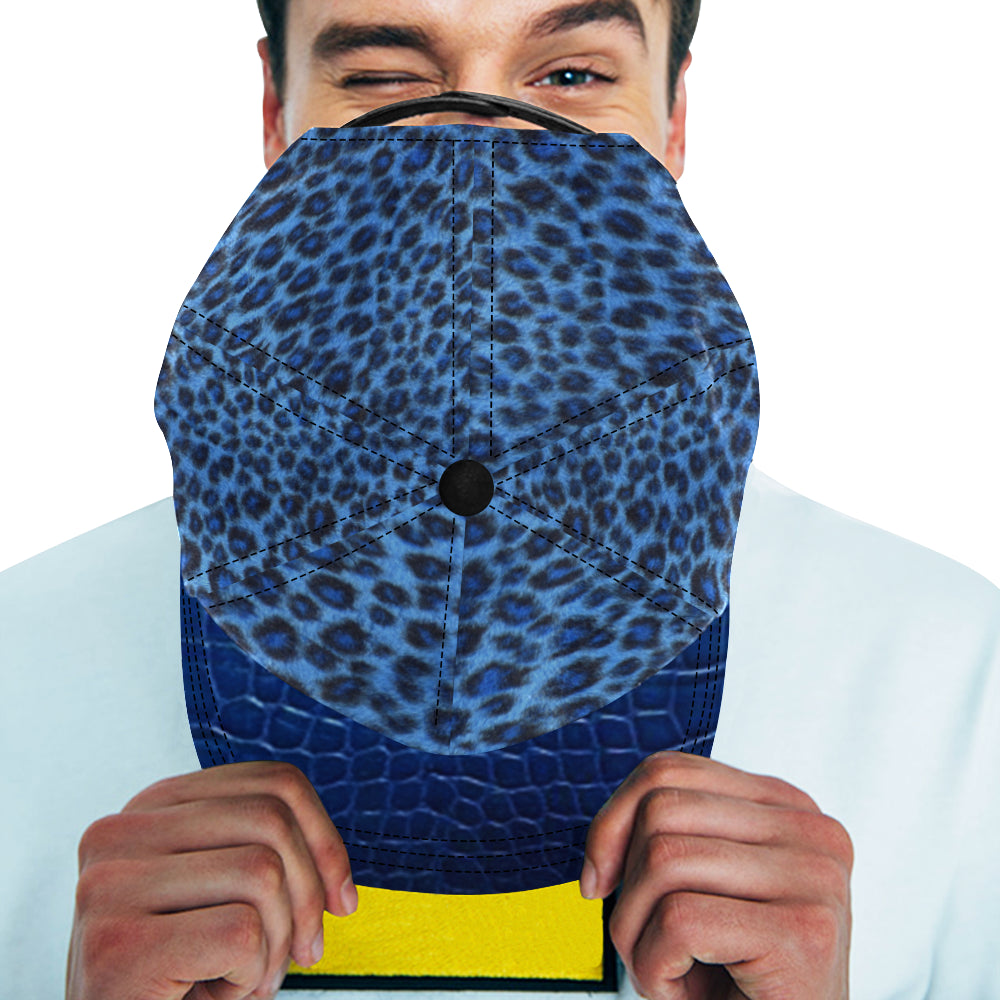 BLUE TIGER CROCO SKIN SNAPBACK All Over Print Snapback