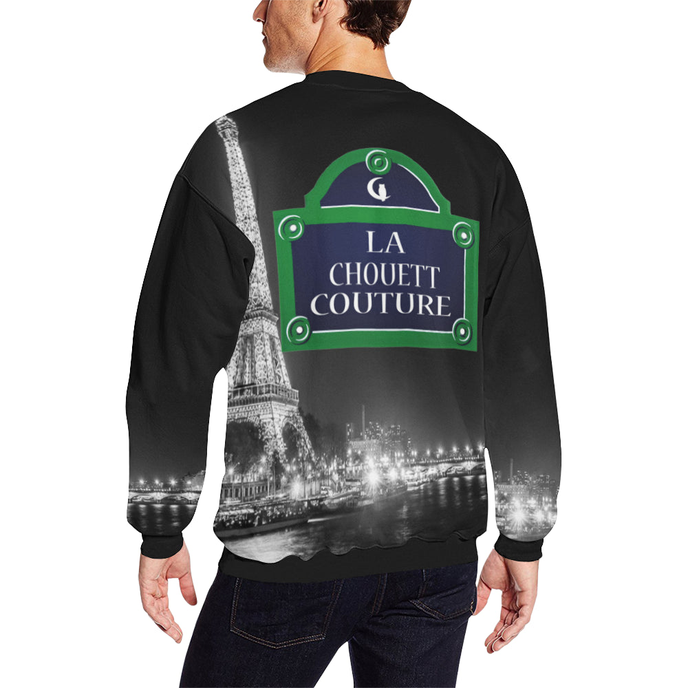 RUE DE PARIS Men's Oversized Fleece Crew Sweatshirt