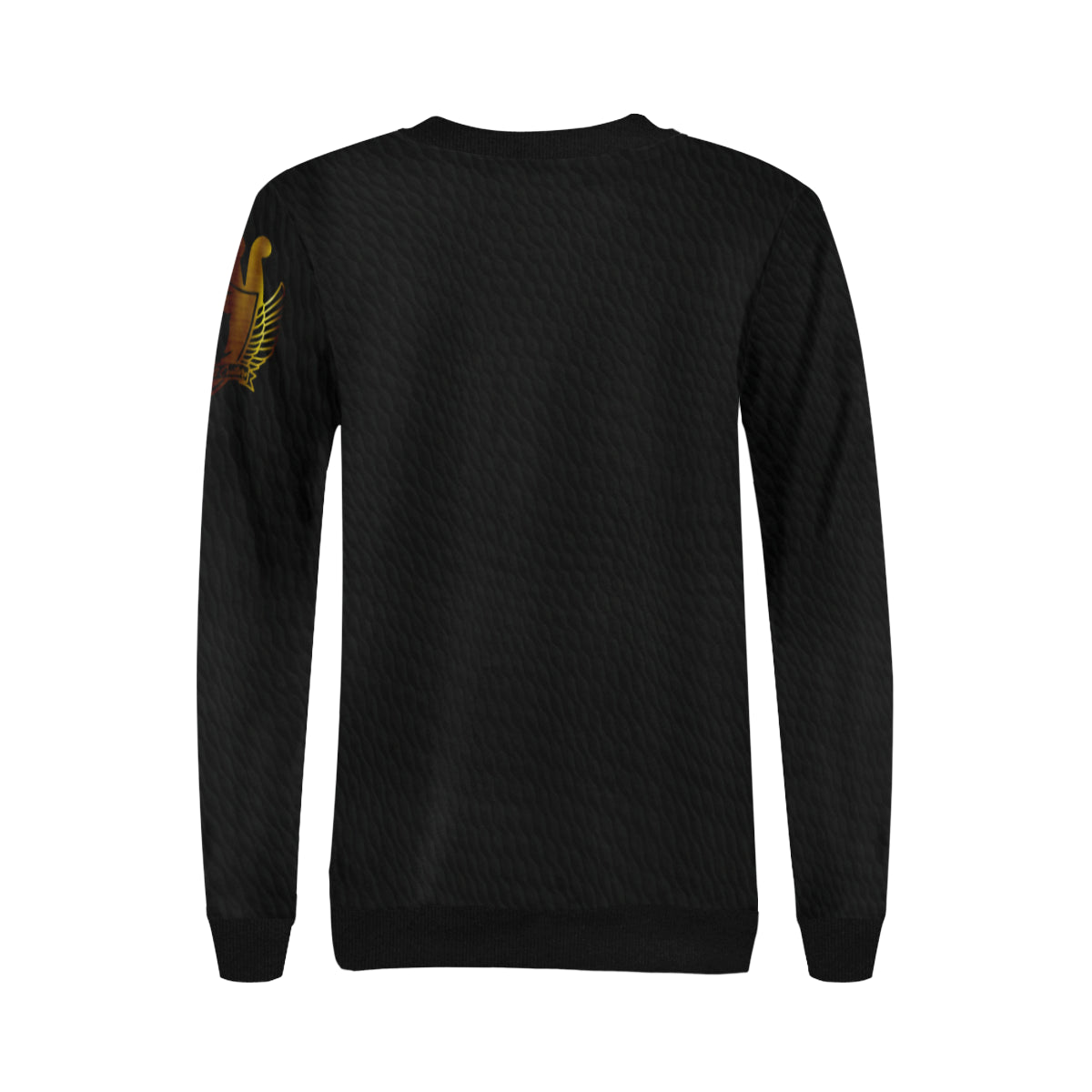 NEKHBET Women's Rib Cuff Crew Neck Sweatshirt (Model H34)