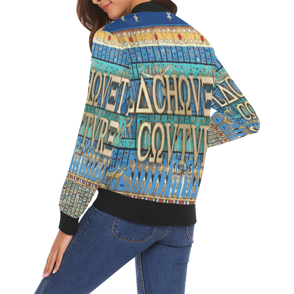 THE NUN All Over Print Bomber Jacket for Women (Model H19)