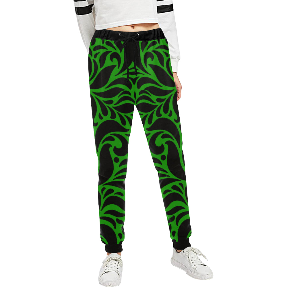 GORGIOUS LEAF GREEN Women's All Over Print Sweatpants (Model L11)