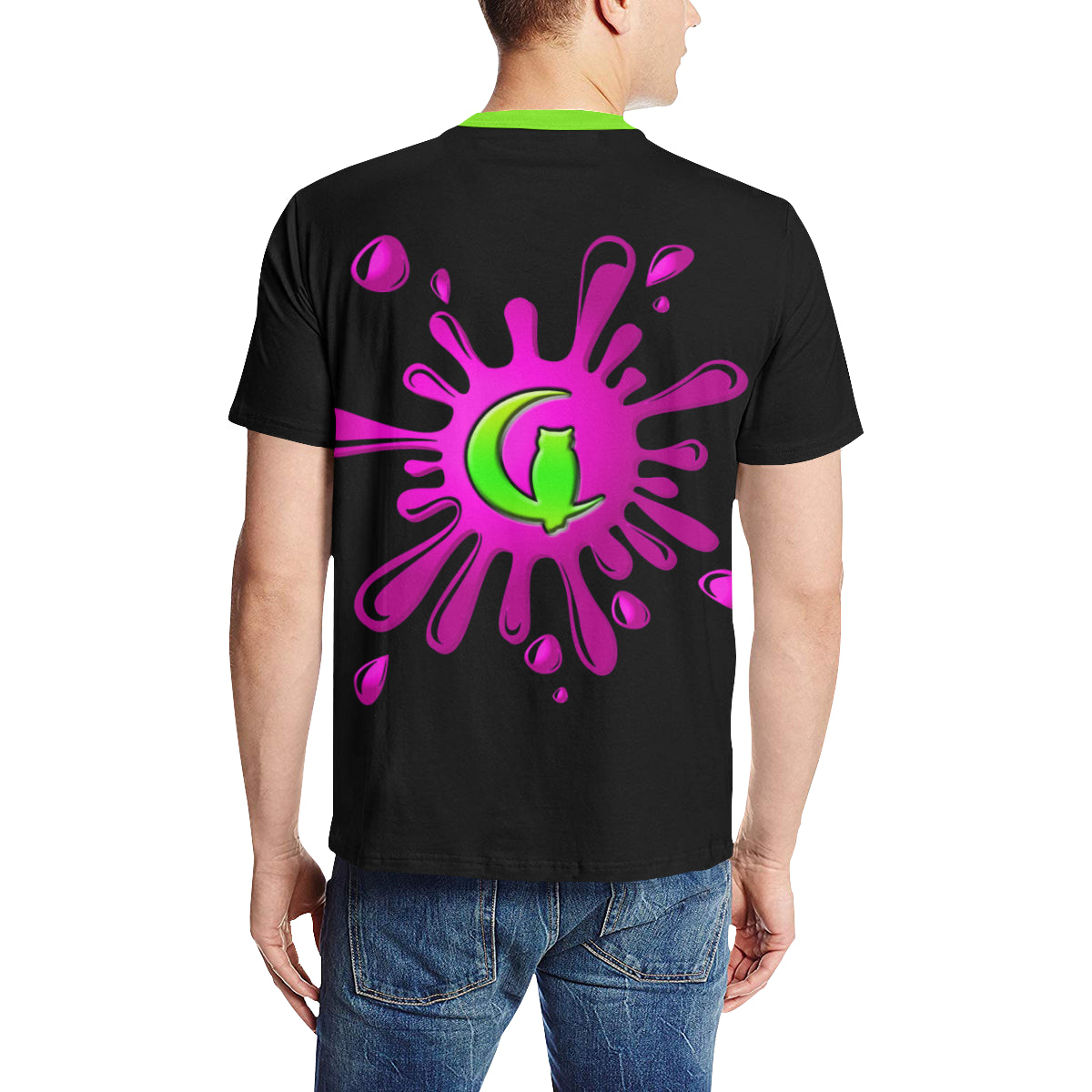 SPLASH OUT BLC Men's All Over Print T-Shirt (Solid Color Neck) (Model T63)
