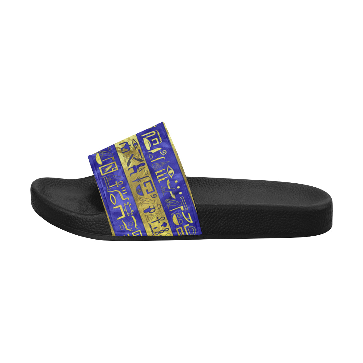 HIEROGLYPH GOLDEN BLUE Men's Slide Sandals (Model 057)