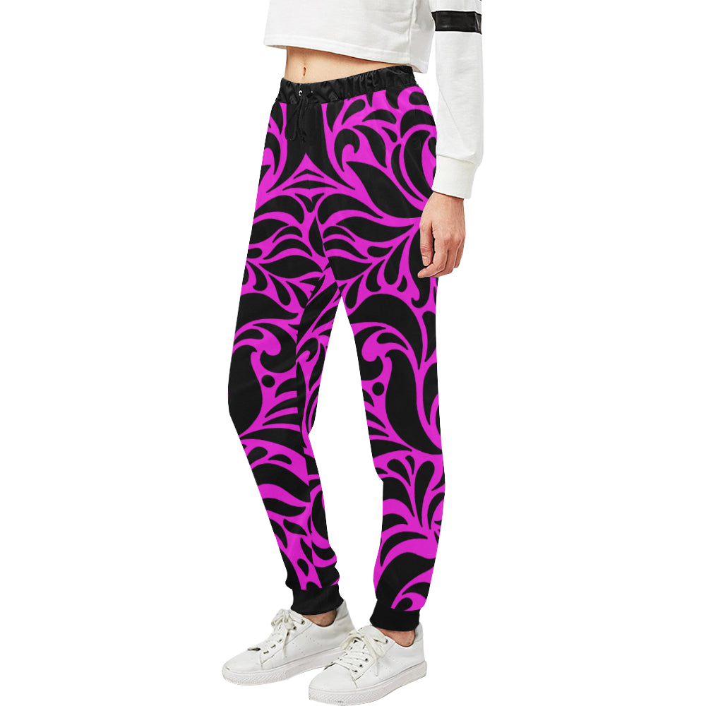 GORGIOUS LEAF PINKISH Women's All Over Print Sweatpants (Model L11)