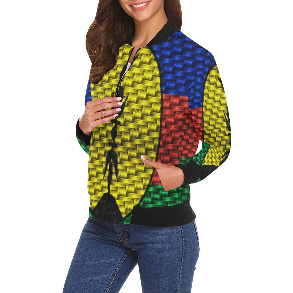 NOUVELLE CALEDONIE FLAG All Over Print Bomber Jacket for Women (Model H19)
