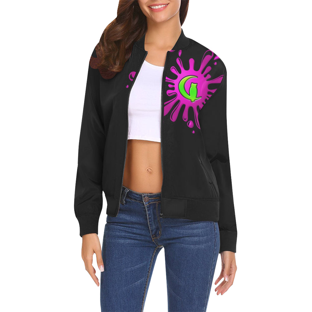 SPLASH OUT BLC All Over Print Bomber Jacket for Women (Model H19)