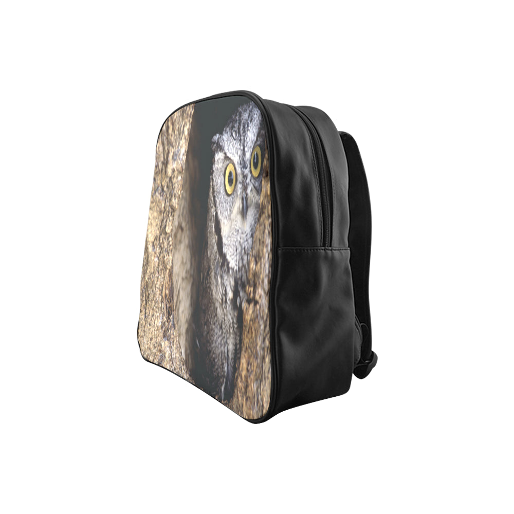 OWL IN HOLE School Backpack (Medium)