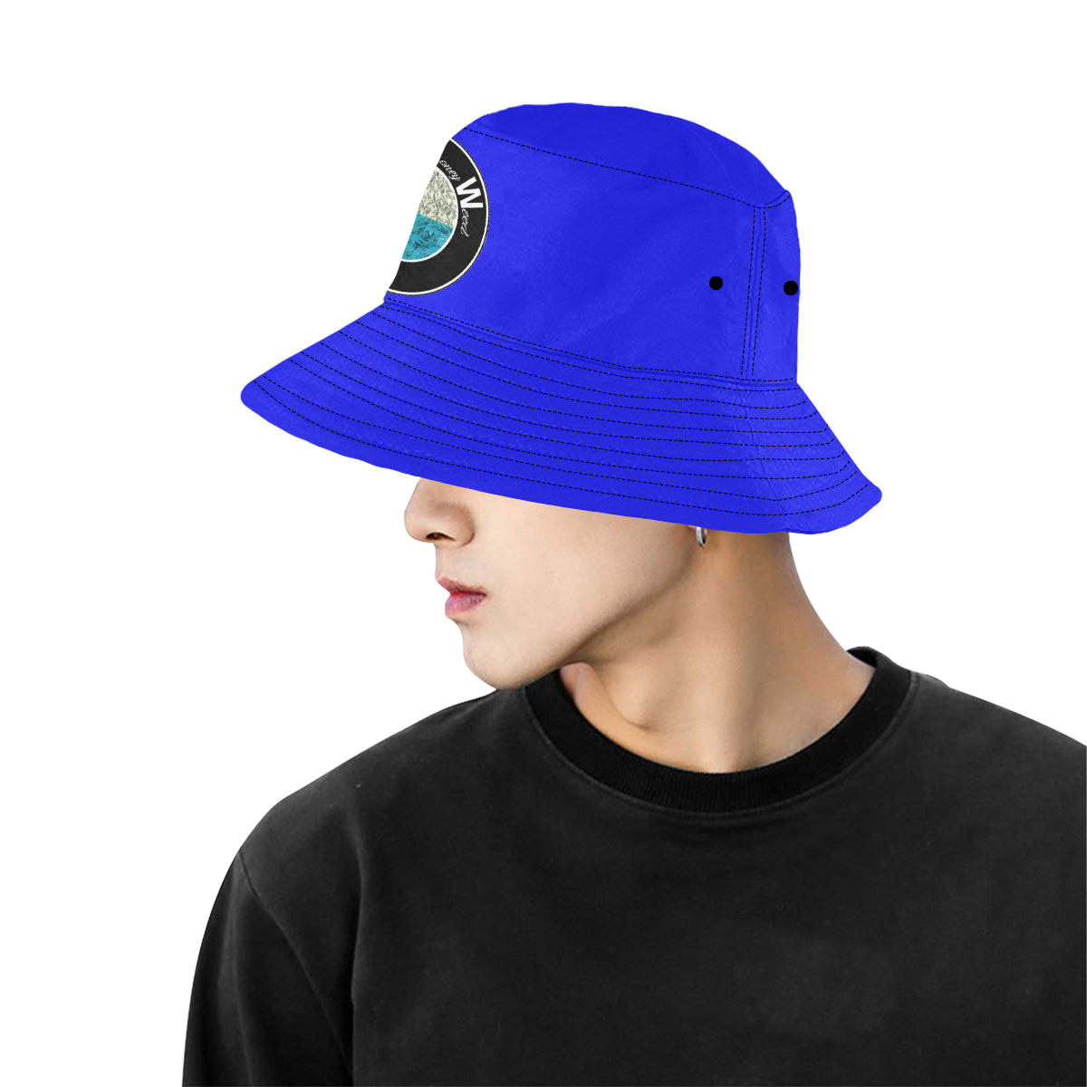 B.Money.W BLUE All Over Print Bucket Hat for Men