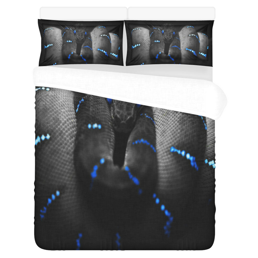 BLUE SNAKE 3-Piece Bedding Set