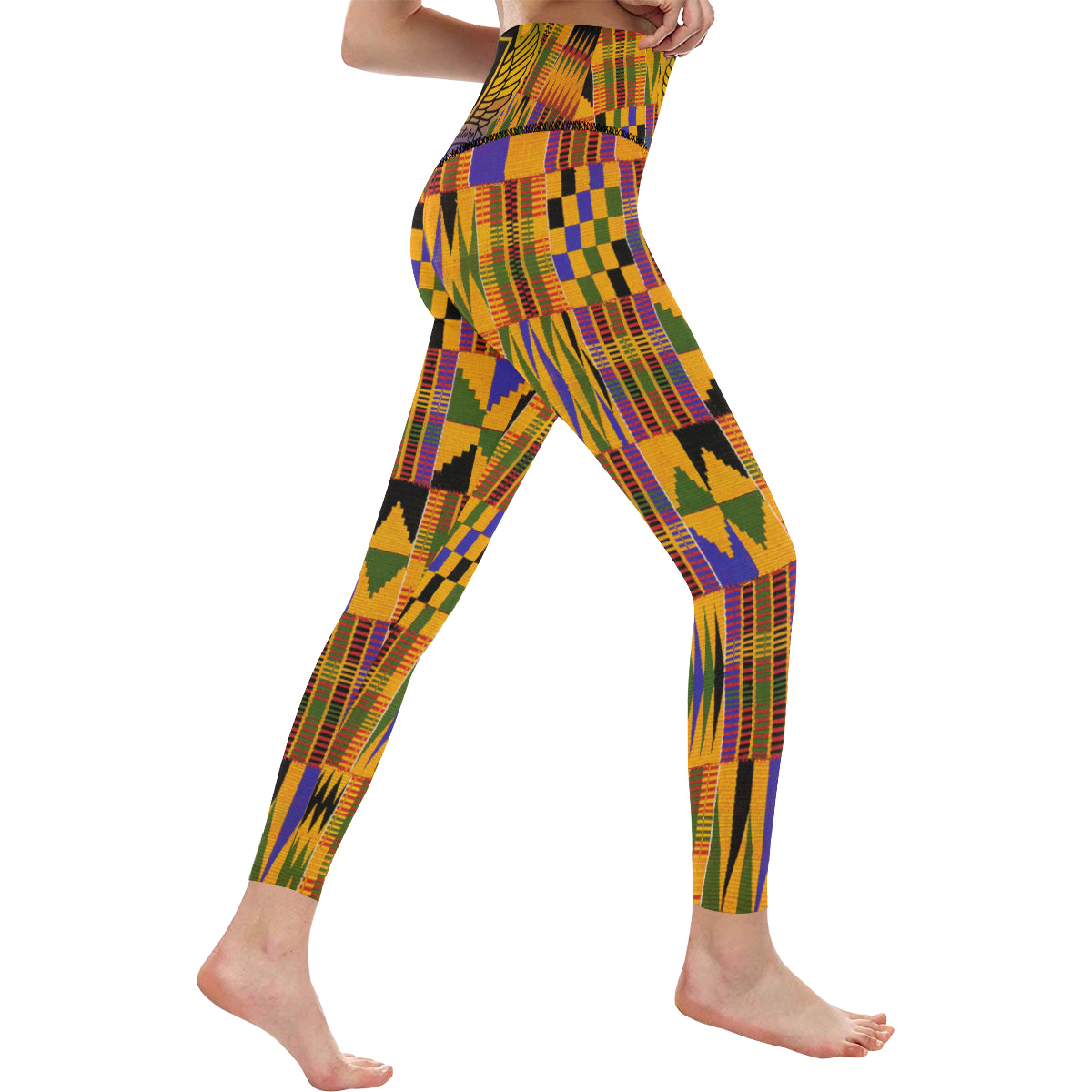 KENTE ATEF CROWN All Over Print High-Waisted Leggings