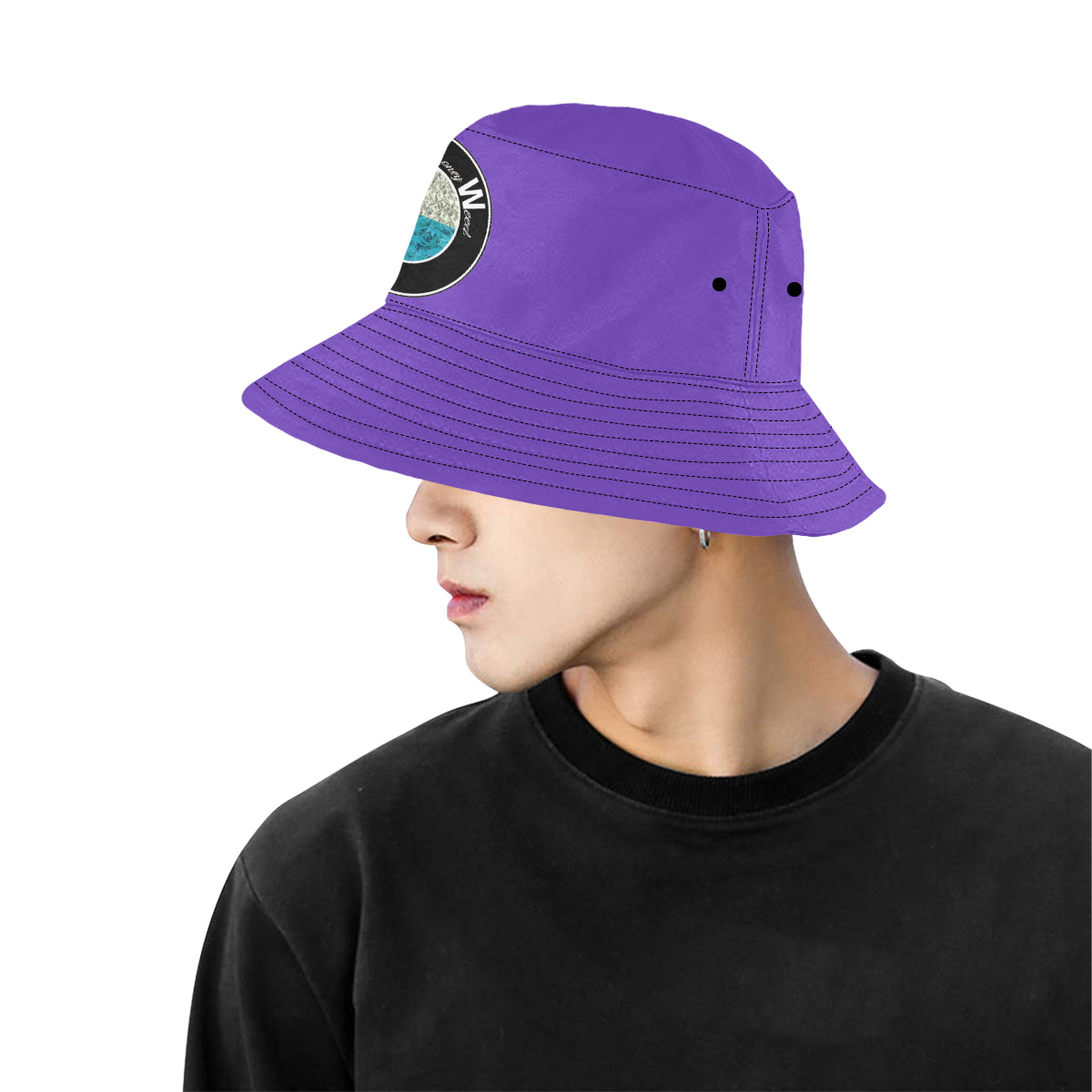 B.Money.W PRPLE All Over Print Bucket Hat for Men