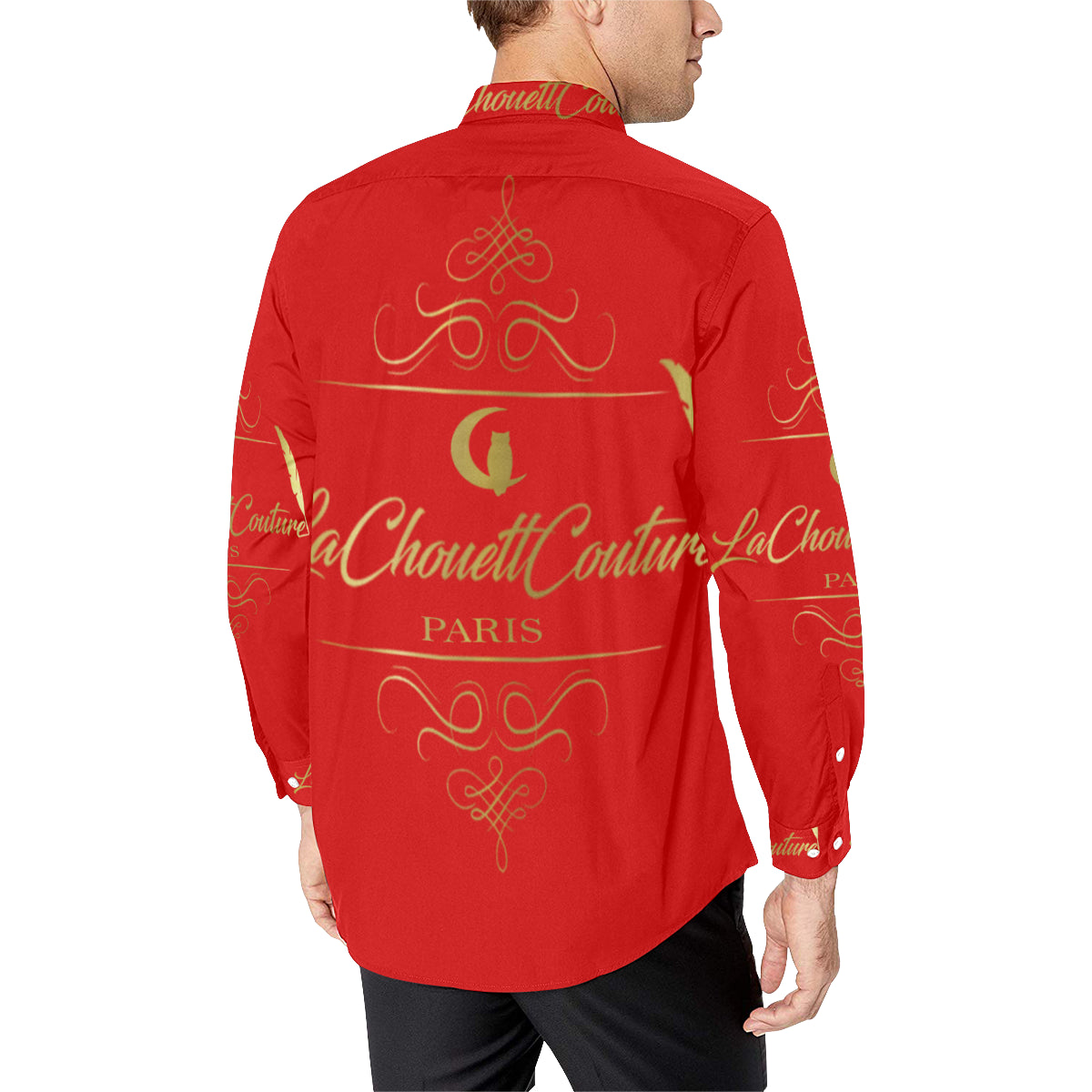 LCC PARIS RED Men's All Over Print Casual Dress Shirt (Model T61)