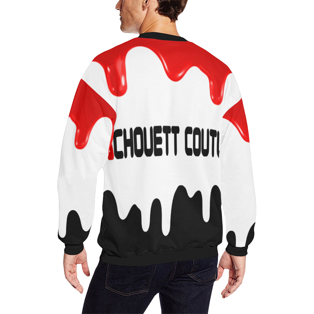 LACHOUETT RED DRIP Men's Oversized Fleece Crew Sweatshirt
