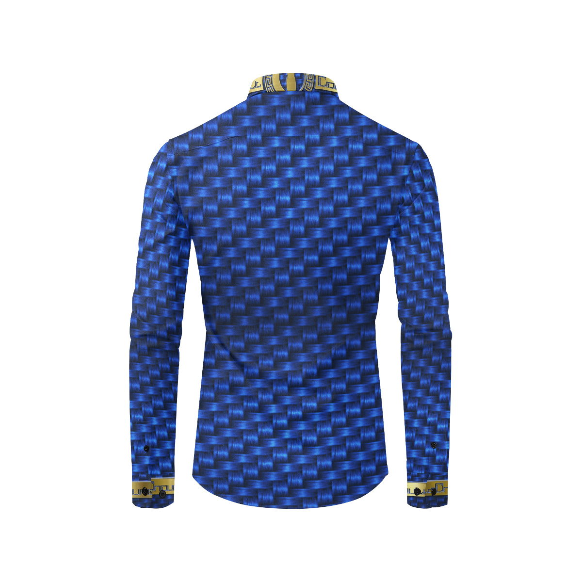 DELUXE BLUE Men's All Over Print Casual Dress Shirt