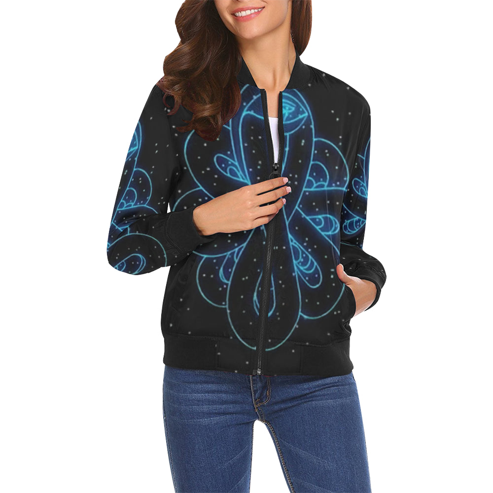 SNAKE OF CREATION WADJET All Over Print Bomber Jacket for Women (Model H19)