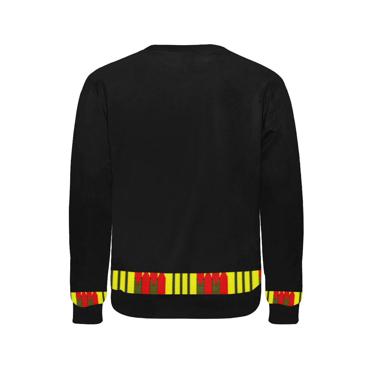 KENTE BLUE STRASS Men's Rib Cuff Crew Neck Sweatshirt