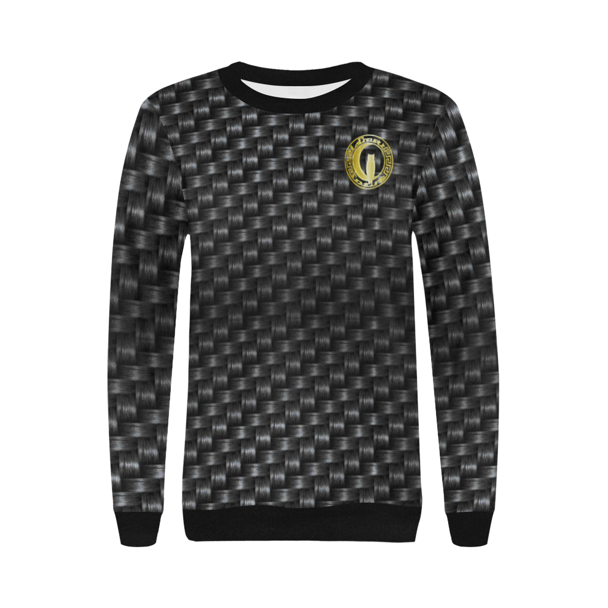 DELUXE BLACC TRESSER Women's Rib Cuff Crew Neck Sweatshirt