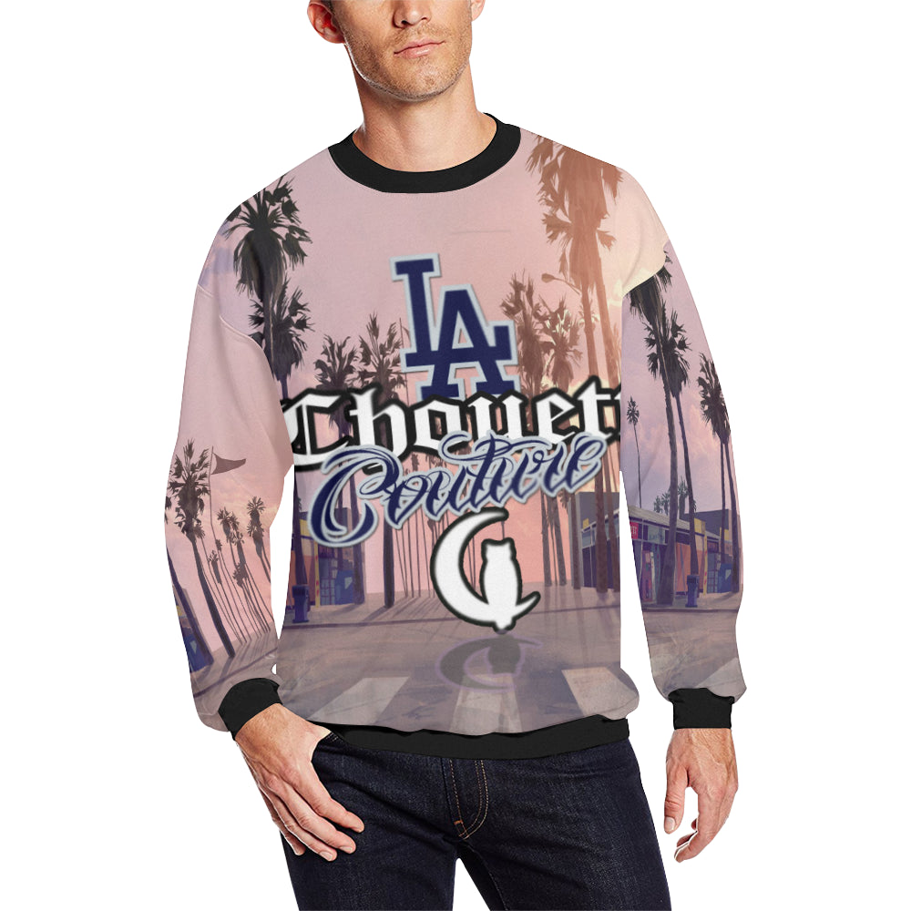 LACHOUETT ANGELES Men's Oversized Fleece Crew Sweatshirt