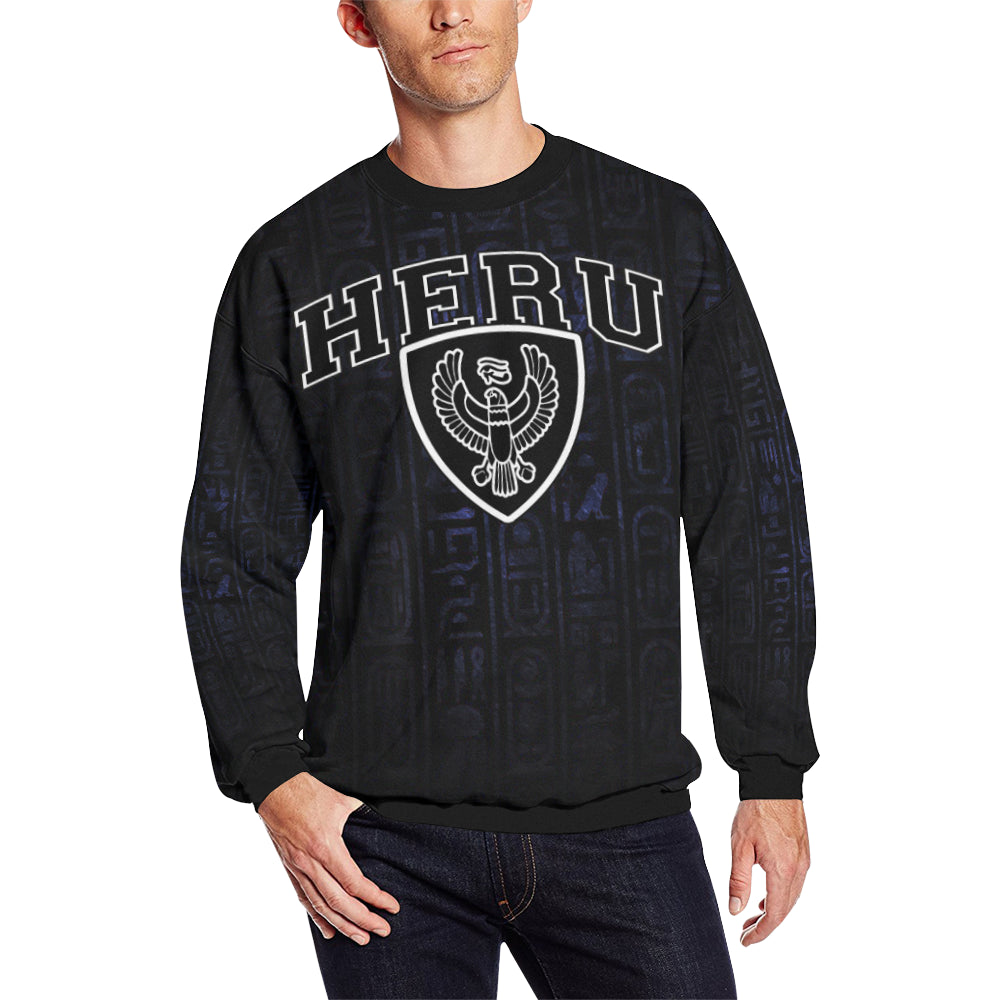 HERU THE FALCON Men's Oversized Fleece Crew Sweatshirt