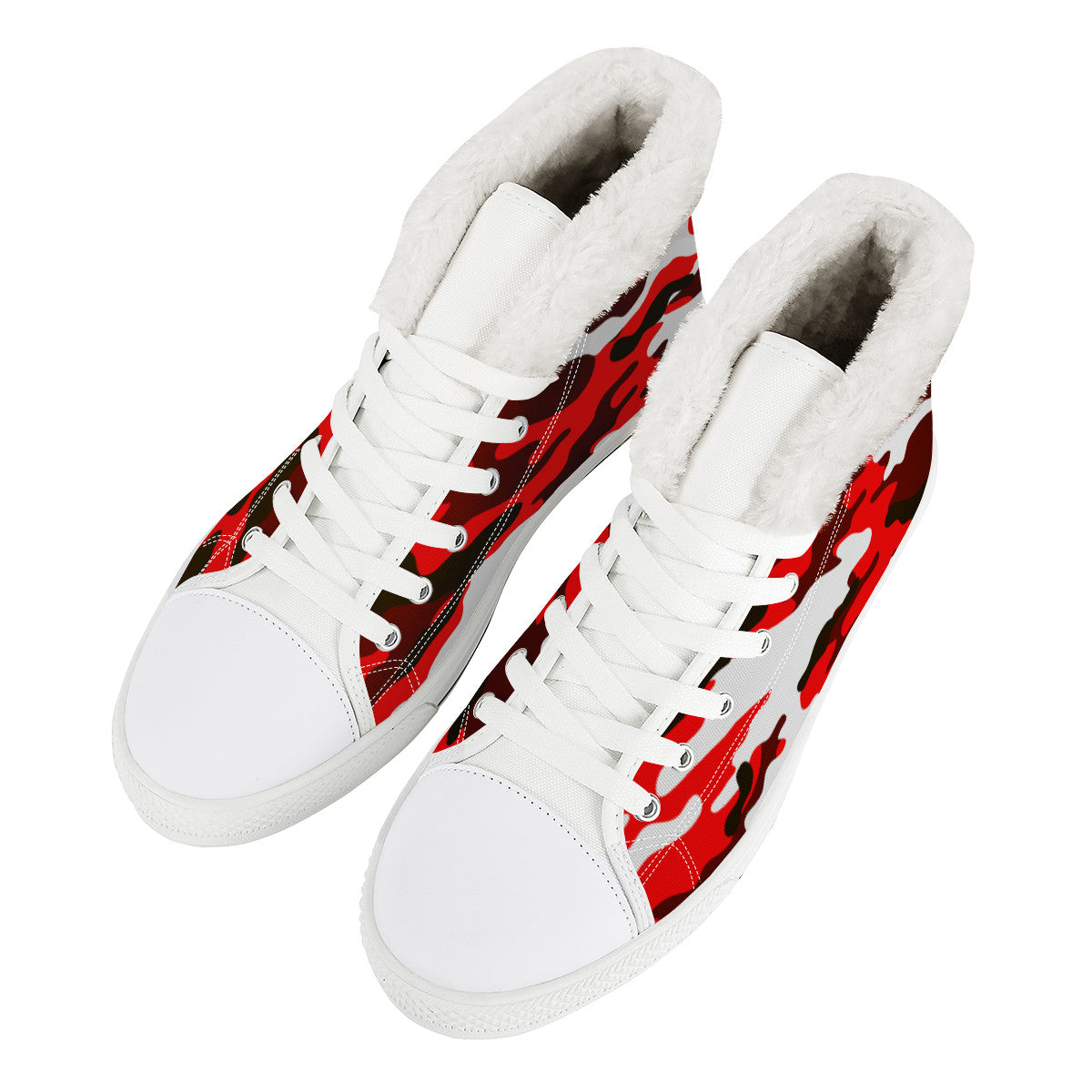 CAMOUFLAGE RED WINTER CANVAS SHOES