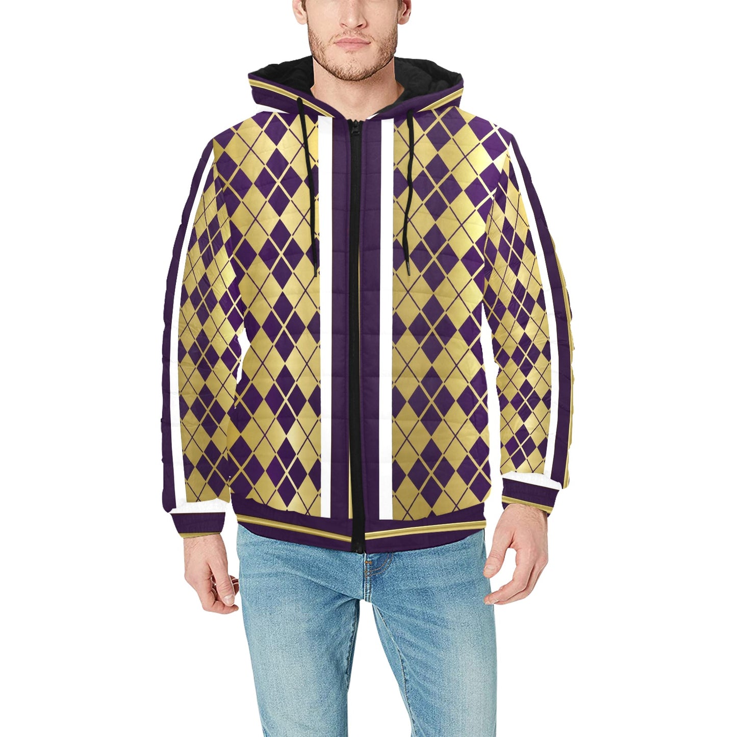 ARLEQUIN GRAPE PADDED HOODIE JACKET