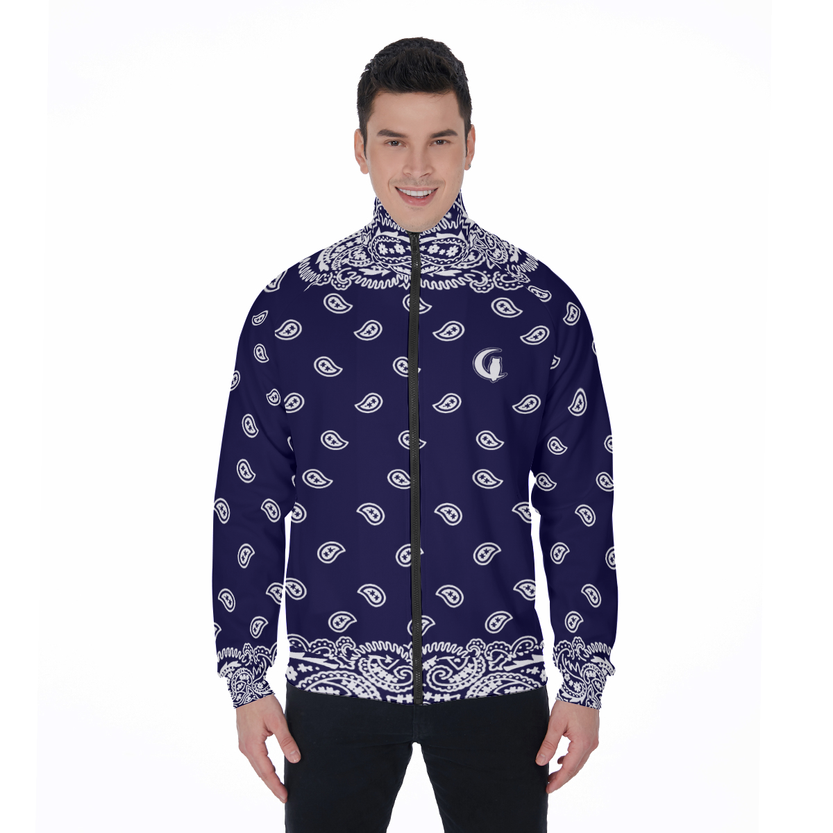 BANDANA FULLY NAVY Men's Stand Collar Jacket