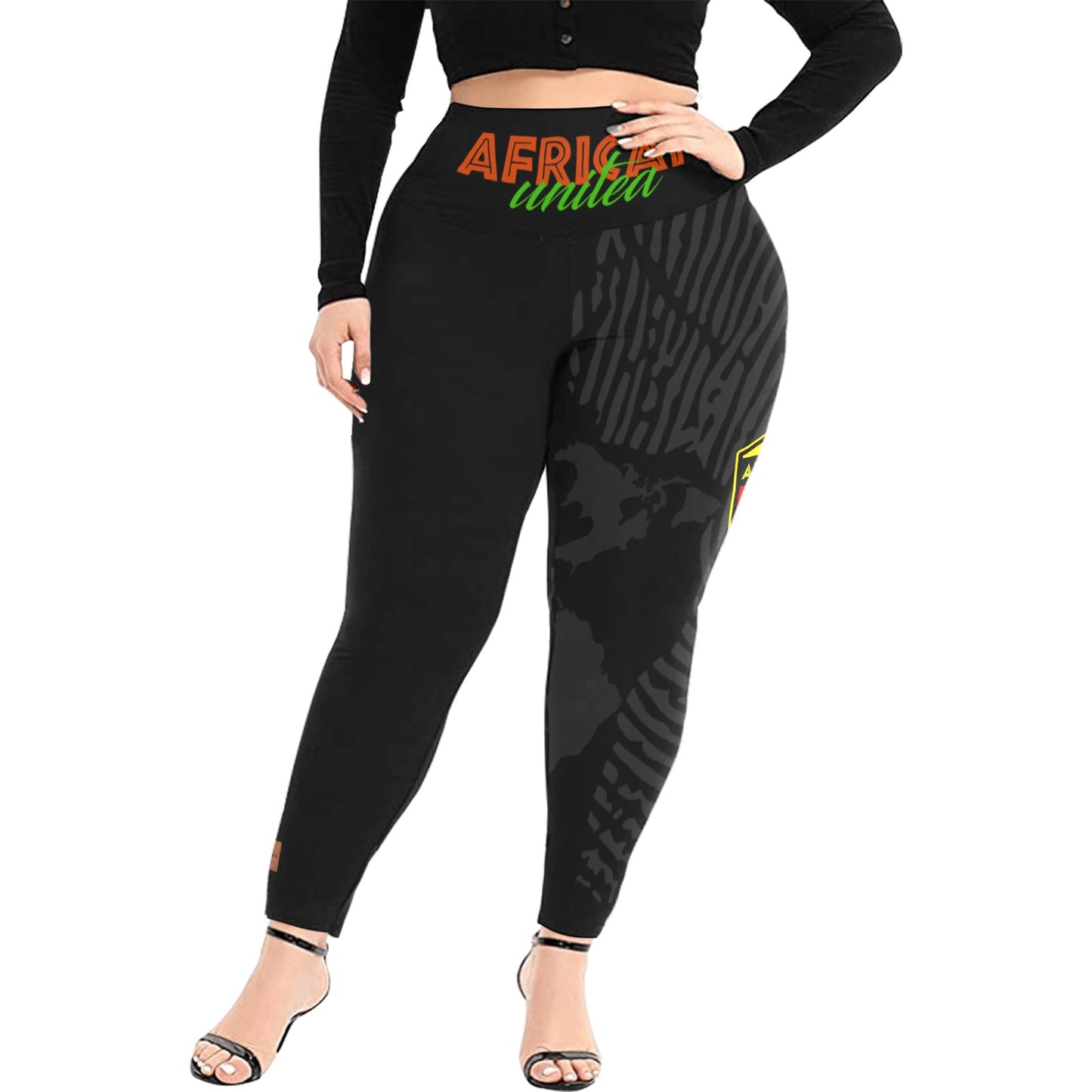 AFRICAN UNITED Women's Extra Plus Size High Waist Leggings