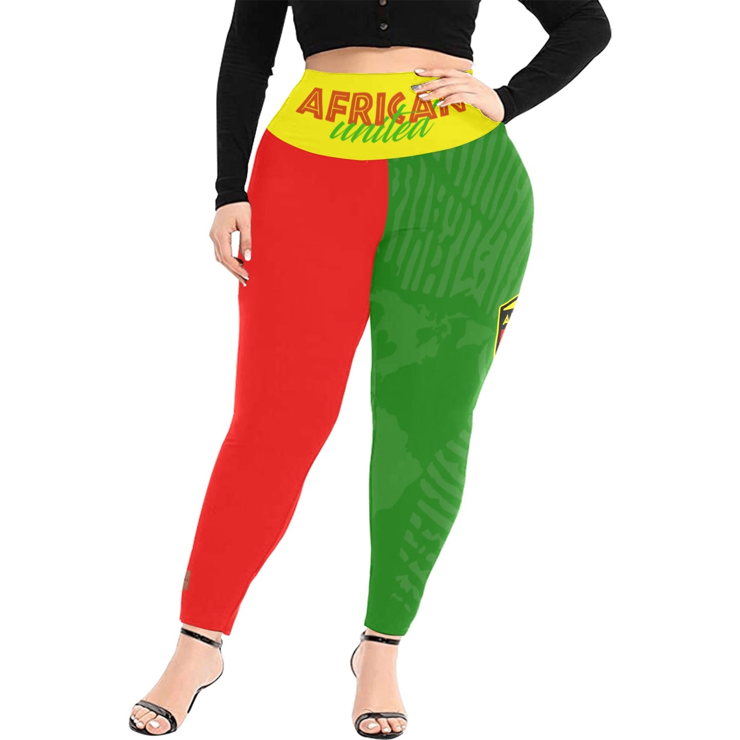 AFRICAN UNITED Women's Extra Plus Size High Waist Leggings