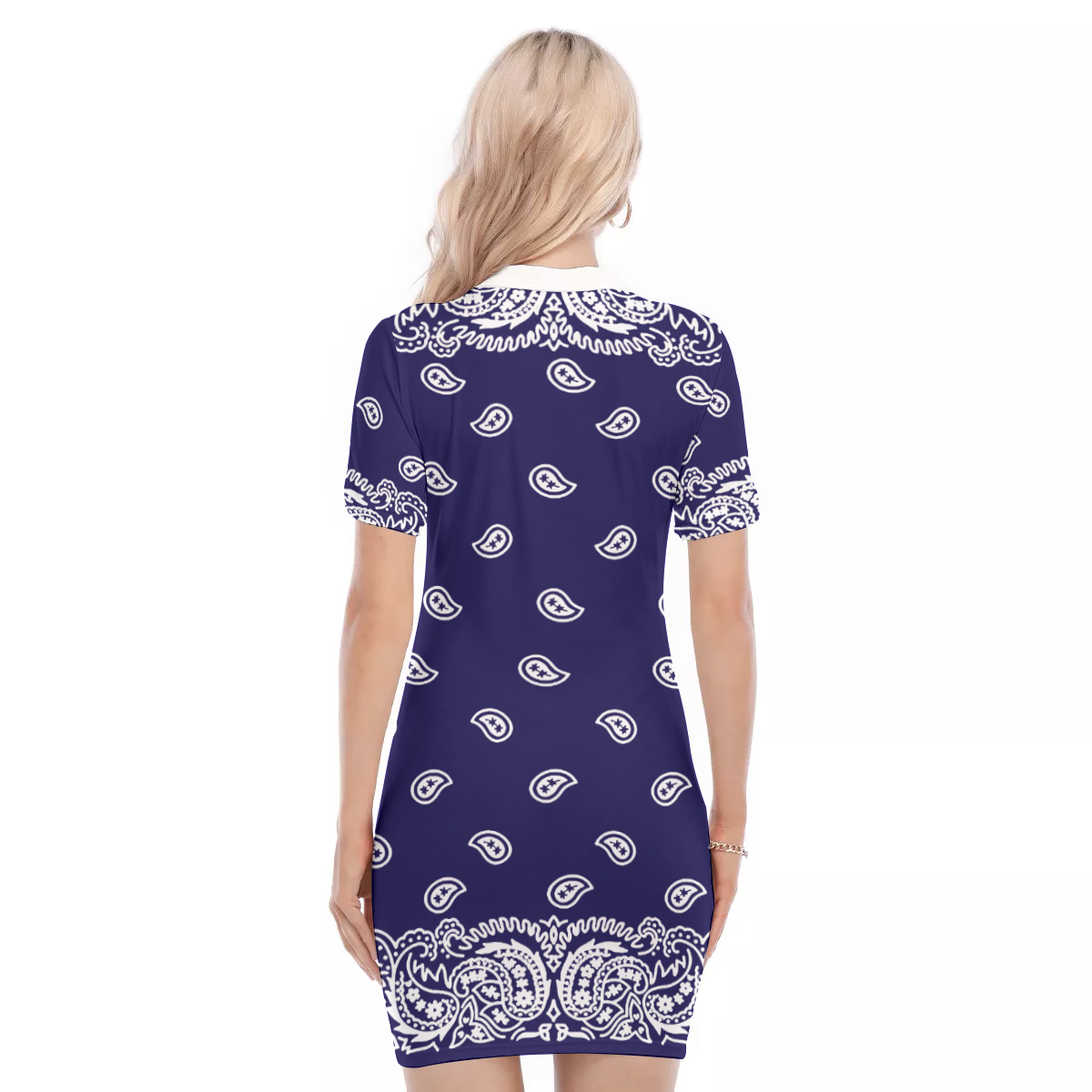 BANDANA FULLY NAVY Women's Polo Collar Dress