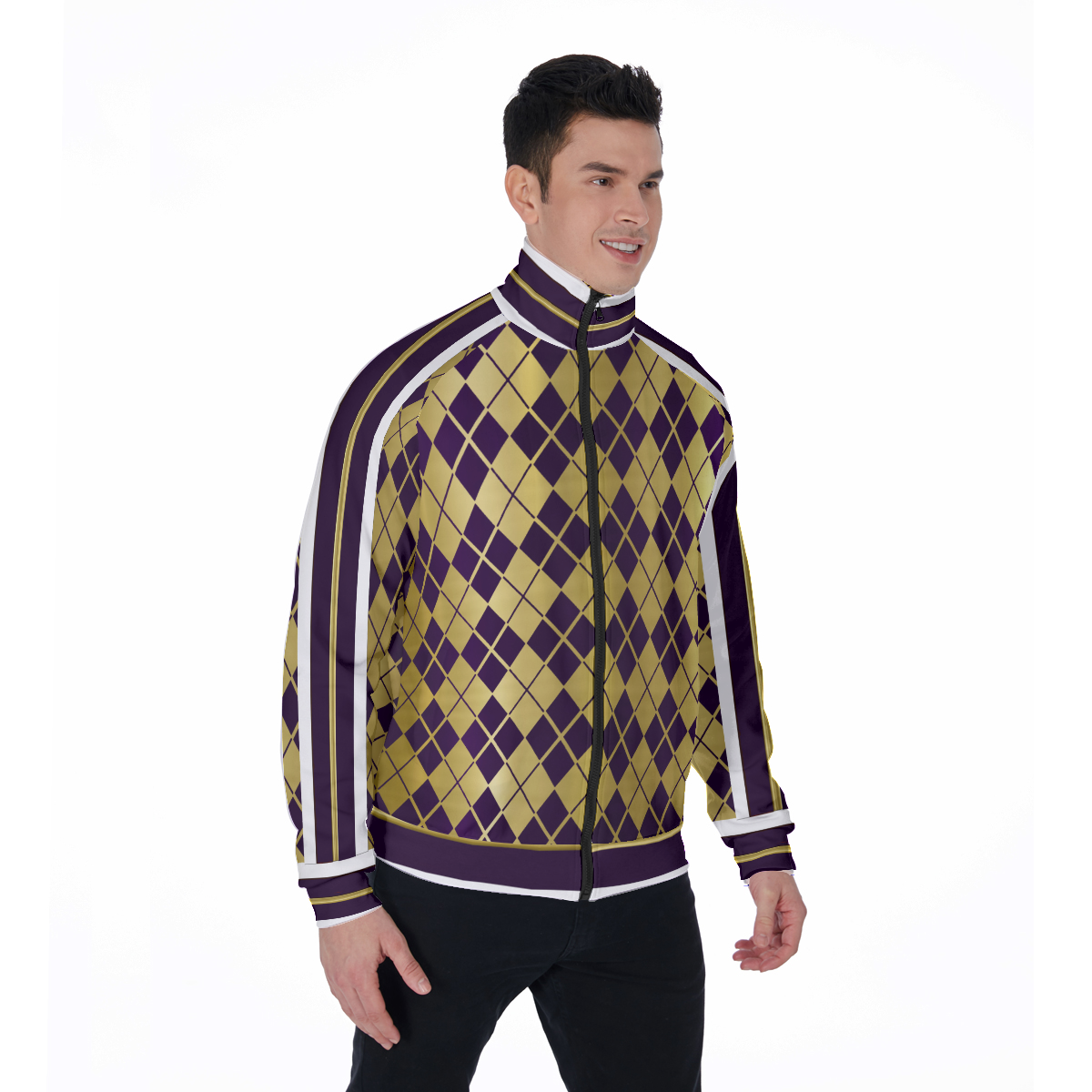 ARLEQUIN GRAPES Stand Collar Jacket