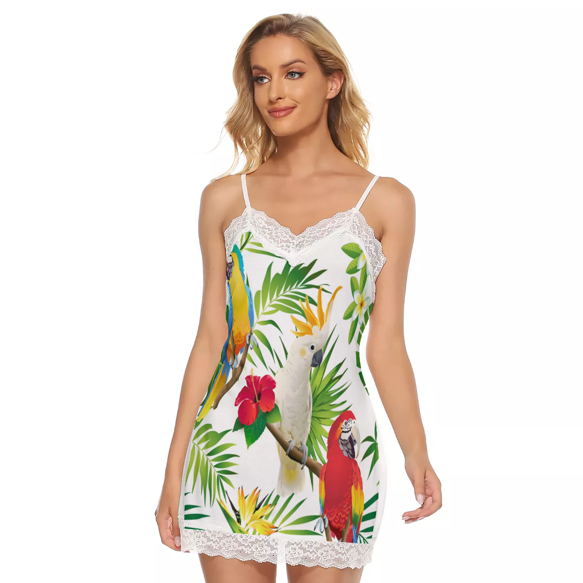 EXOTIC STYLE Women's Cami Dress With Lace Edge
