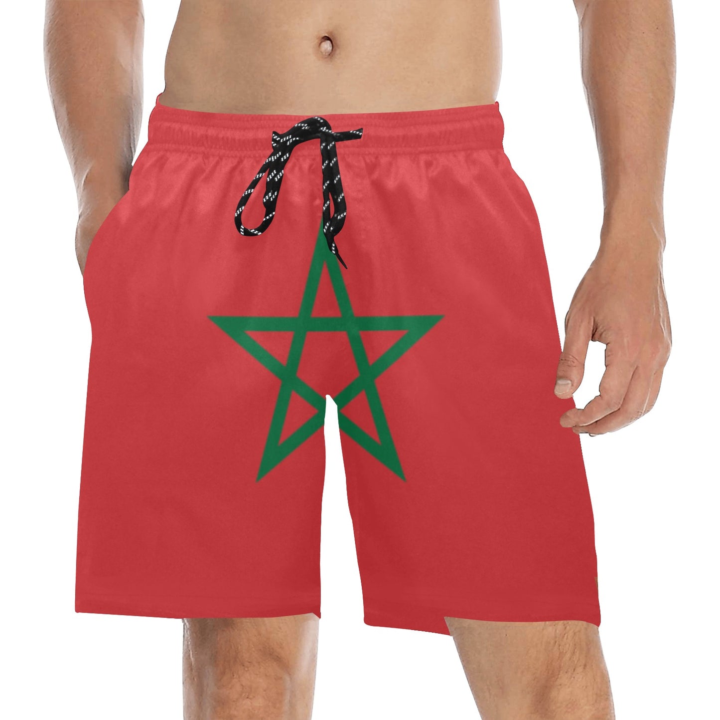 AFRIKA ARABICA Men's Mid-Length Beach Shorts