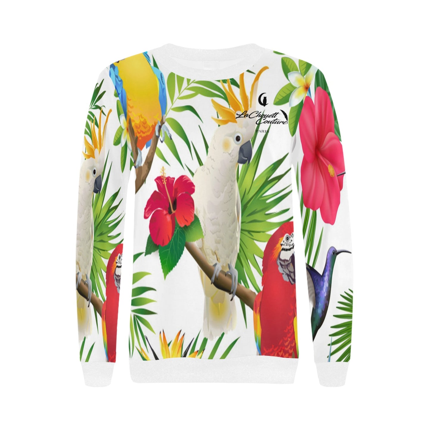 EXOTIC STYLE Women's Rib Cuff Crew Neck Sweatshirt