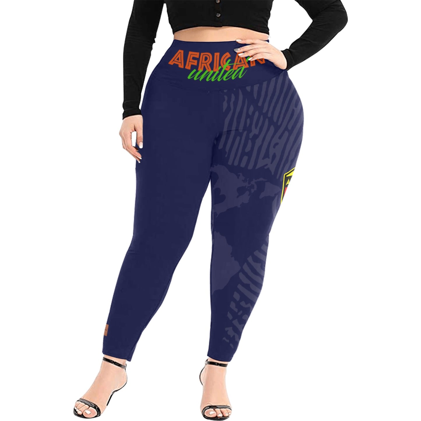 AFRICAN UNITED Women's Extra Plus Size High Waist Leggings