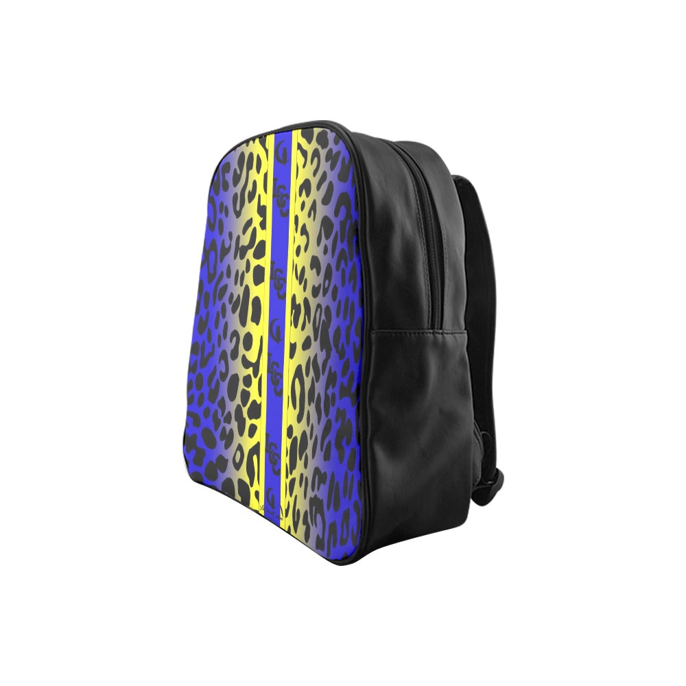 JAGUAR SKIN BLUE School Backpack (Model 1601)(Medium)