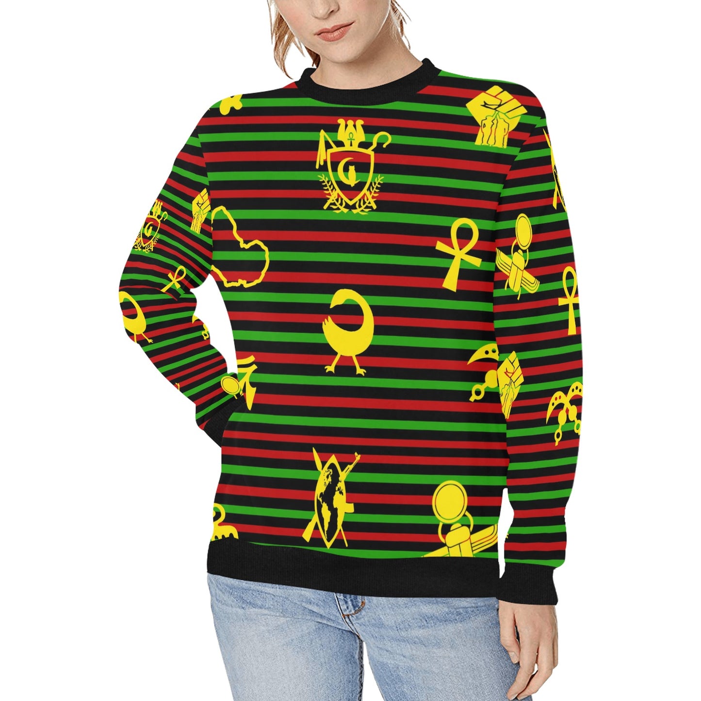 RBG KEMET Women's Rib Cuff Crew Neck Sweatshirt