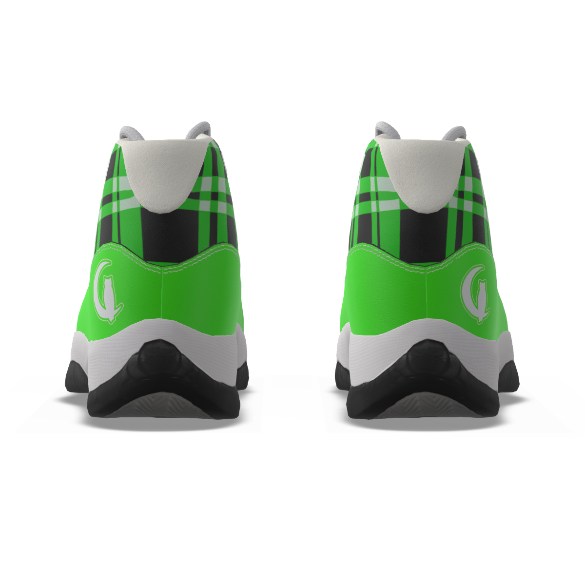 FLEXIN PLAID GREEN Men's High Top Basketball Shoes