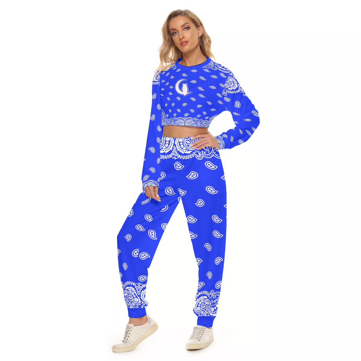 BANDANA FULLY Cs'UP Women's Crop Sweatshirt Suit