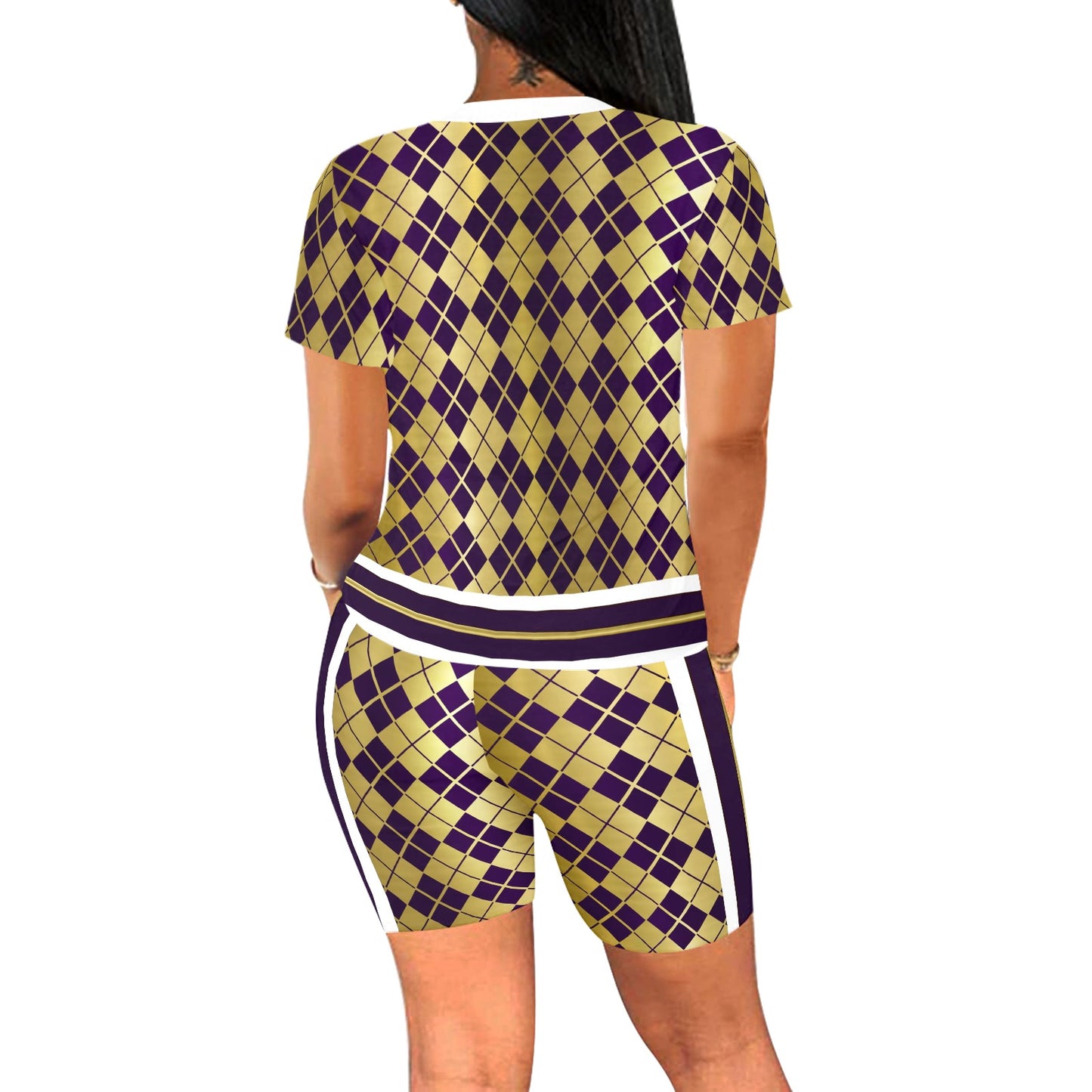 ARLEQUIN GRAPE Women's Short Yoga Set