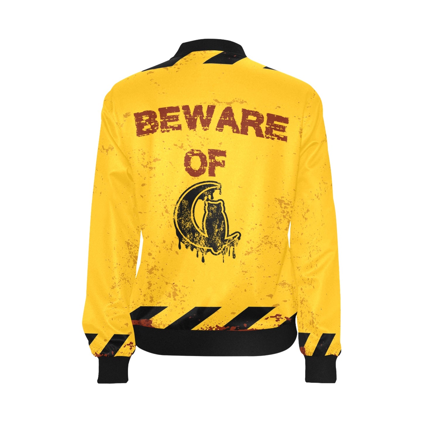 BEWARE All Over Print Bomber Jacket for Women