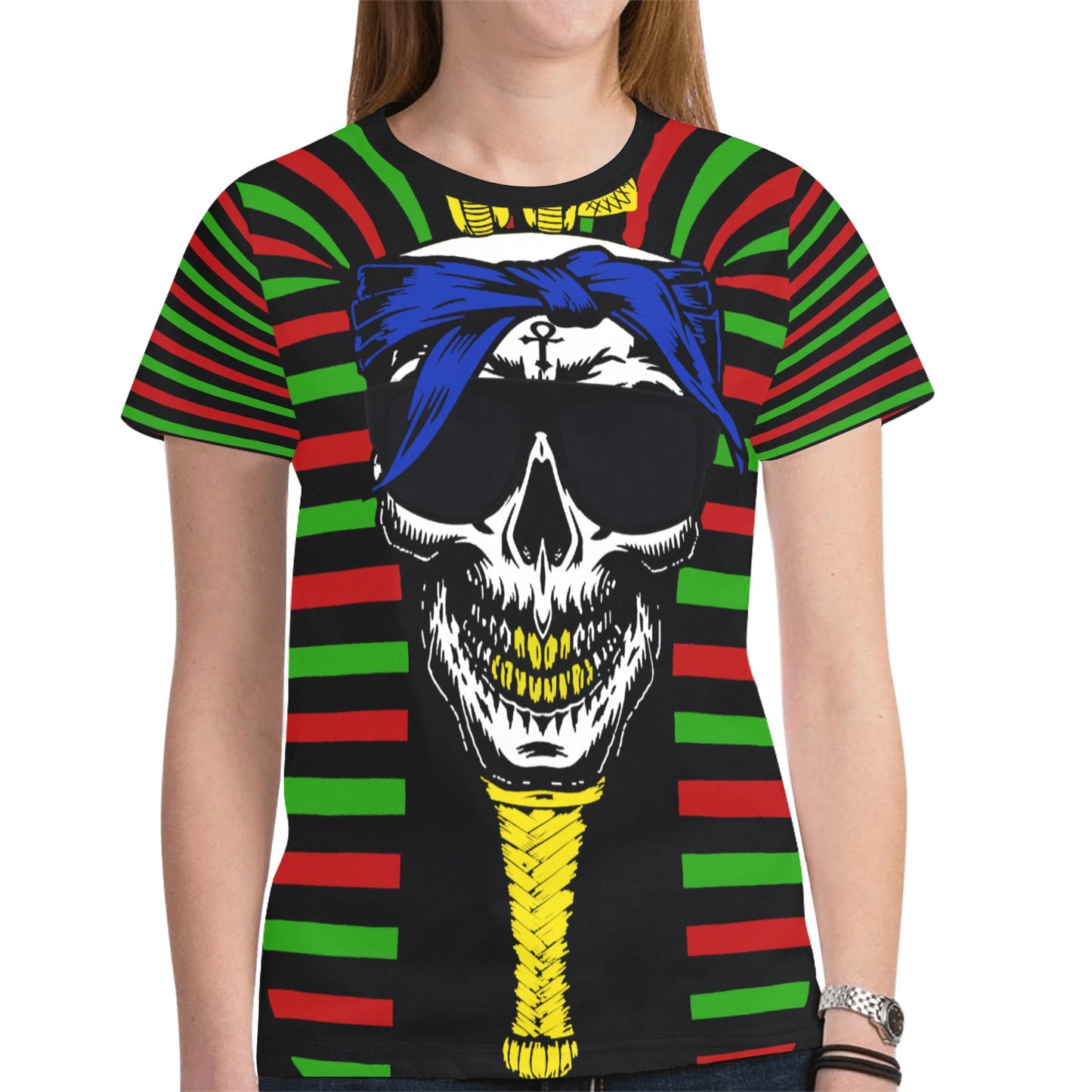 RBG C SKULL New All Over Print T-shirt for Women
