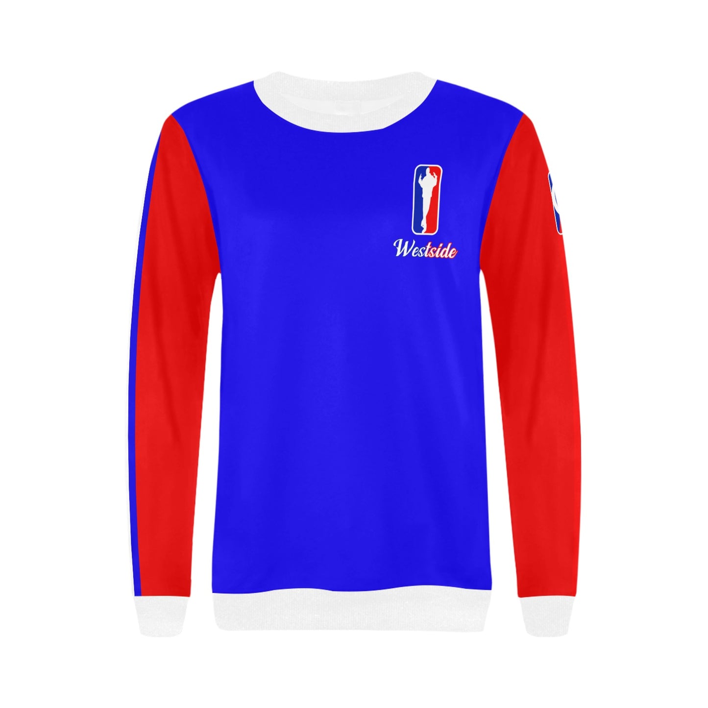 WESTSIDE Women's Rib Cuff Crew Neck Sweatshirt