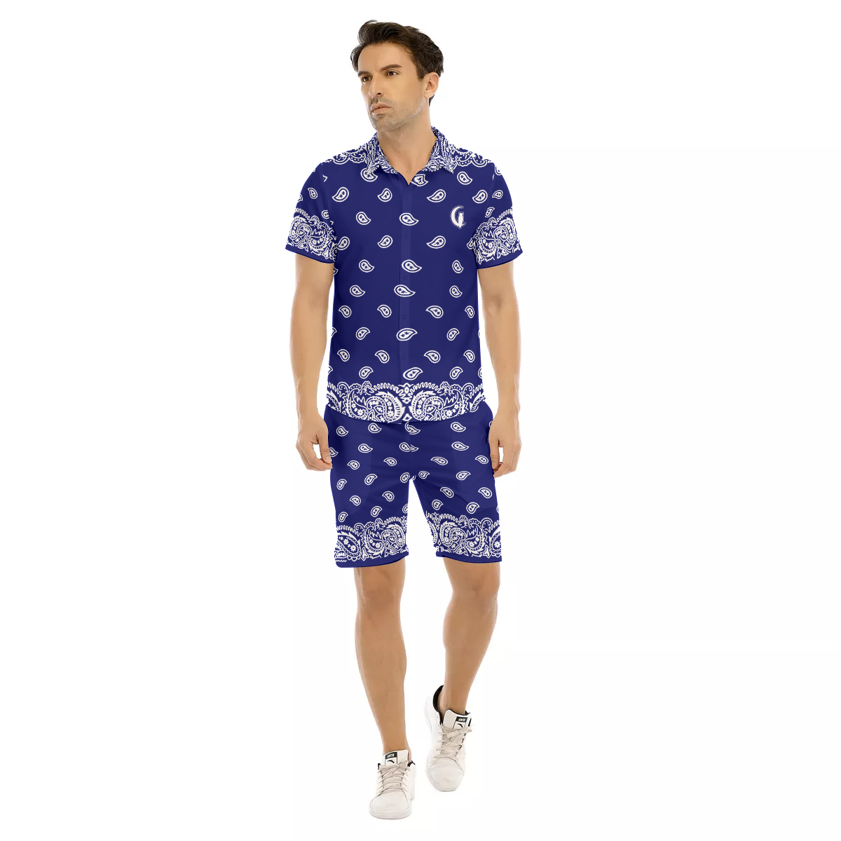 BANDANA FULLY NAVY Men's Short Sleeve Shirt Sets