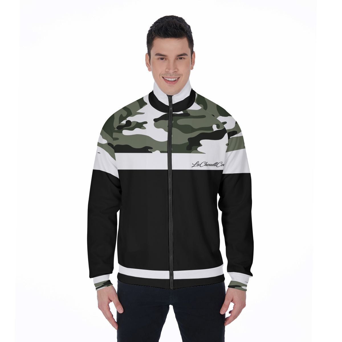 CAMOUFLAGE BLACC Stand Collar Jacket